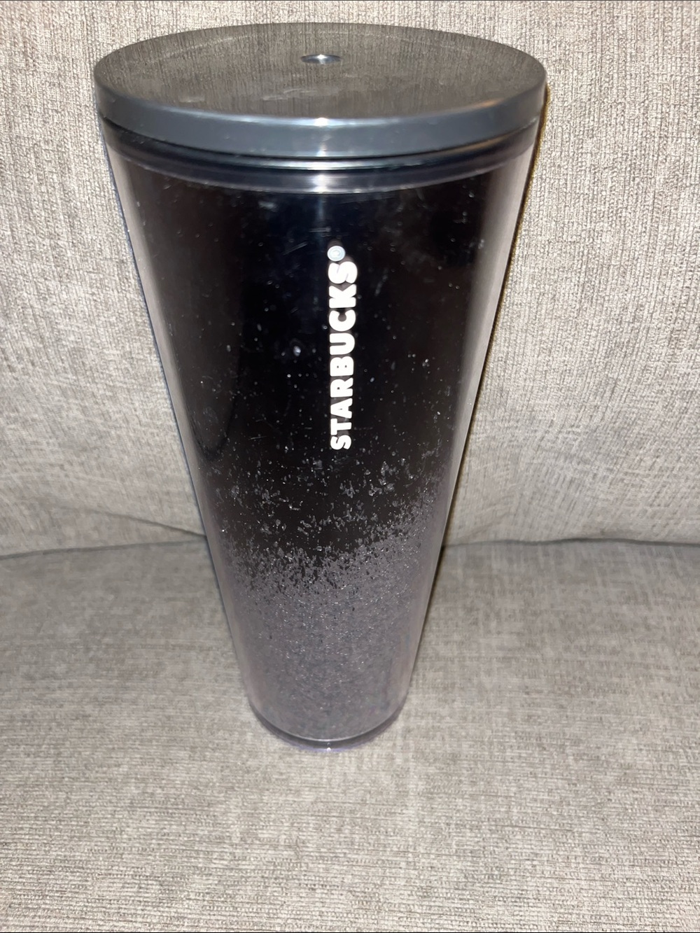 Starbucks Black Silver 2019 Cascading Snow Glitter Cold Tumbler 24 oz No straw